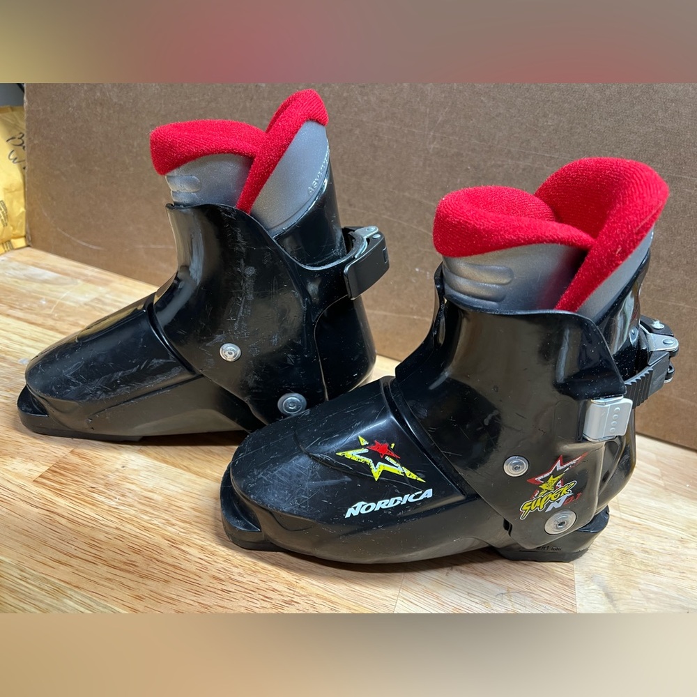 Nordica Super No.1 little kids ski boots mondo 19.5 US 13 sole plate 231 - Picture 3 of 8
